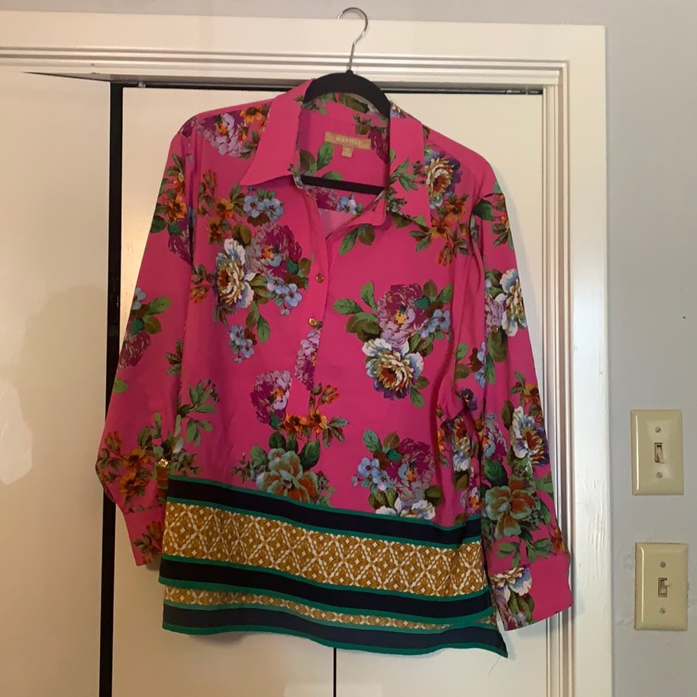 Pink floral Ellen Tracy Blouse